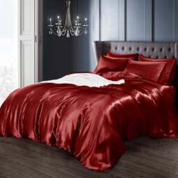Intimates Double Red Satin Bedding Set - Wilko