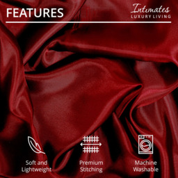 Intimates Double Red Satin Bedding Set - Wilko - thumbnail 7