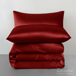 Intimates Double Red Satin Bedding Set - Wilko - thumbnail 4