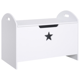 Portland Childrens White Toy Box with Lid - Size: 62 x 40 x 46.5cm - Wilko - thumbnail 3