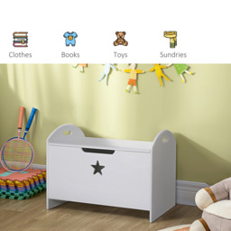 Portland Childrens White Toy Box with Lid - Size: 62 x 40 x 46.5cm - Wilko - thumbnail 7
