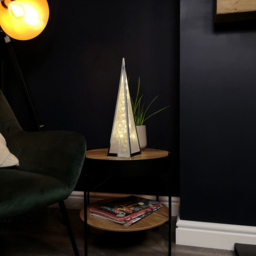 Premier Warm White LED Holographic Pyramid Christmas Decoration 45cm - Size: 45 x 20 x 20cm - Silver - Samuel Alexander - Wilko - thumbnail 7