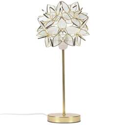 ValueLights Charlie Clear Flower Shade Gold Table Lamp and Bulb - Size: 47 x 21 x 21cm - Wilko - thumbnail 1