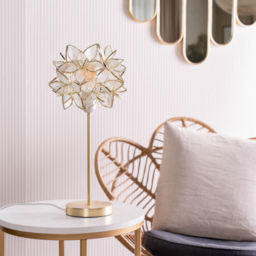 ValueLights Charlie Clear Flower Shade Gold Table Lamp and Bulb - Size: 47 x 21 x 21cm - Wilko - thumbnail 4