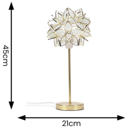 ValueLights Charlie Clear Flower Shade Gold Table Lamp and Bulb - Size: 47 x 21 x 21cm - Wilko - thumbnail 6