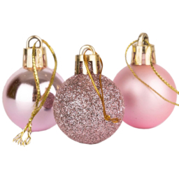 Shatchi 3cm Pale Pink Shatterproof Christmas Bauble 12 Pack - Wilko - thumbnail 3