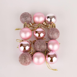 Shatchi 3cm Pale Pink Shatterproof Christmas Bauble 12 Pack - Wilko - thumbnail 6