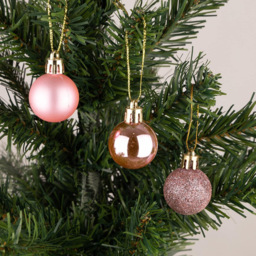 Shatchi 3cm Pale Pink Shatterproof Christmas Bauble 12 Pack - Wilko - thumbnail 4