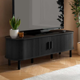 Birlea Axel Fluted Black TV Unit - Size: 48 x 140 x 45cm - SleepSoul - Wilko