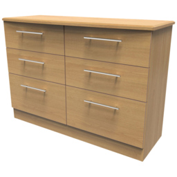 Crowndale Sherwood 6 Drawer Oak Wide Midi Chest of Drawers - Brown - Wilko - thumbnail 5