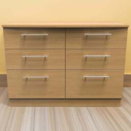 Crowndale Sherwood 6 Drawer Oak Wide Midi Chest of Drawers - Brown - Wilko - thumbnail 1