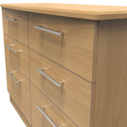 Crowndale Sherwood 6 Drawer Oak Wide Midi Chest of Drawers - Brown - Wilko - thumbnail 6
