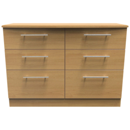 Crowndale Sherwood 6 Drawer Oak Wide Midi Chest of Drawers - Brown - Wilko - thumbnail 3