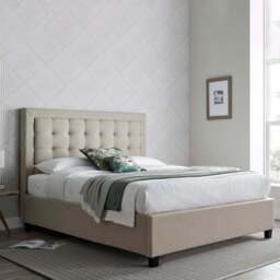 Brandon Double Oatmeal Fabric Ottoman Bed - Brown - Bedmaster - Wilko - thumbnail 1