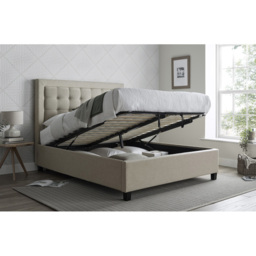 Brandon Double Oatmeal Fabric Ottoman Bed - Brown - Bedmaster - Wilko - thumbnail 3