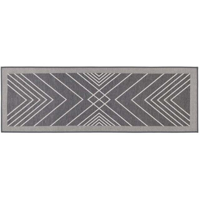 JVL Expression Stripes Rubber Backed Door Runner 50 x 150cm - Size: 150 x 50 x 0.3cm - Grey - Wilko - image 1
