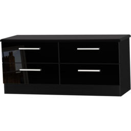 Crowndale Knightsbridge 4 Drawer Black Gloss and Black Bed Box Ready Assembled - Black Gloss & Black - Wilko - thumbnail 3