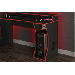 Enzo Gaming Computer Desk Black and Dark Red - Size: 59 x 130 x 92cm - Birlea - Wilko - thumbnail 7