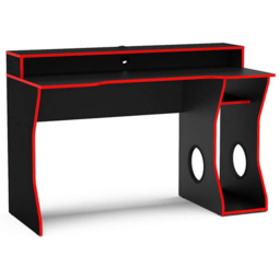 Enzo Gaming Computer Desk Black and Dark Red - Size: 59 x 130 x 92cm - Birlea - Wilko - thumbnail 3