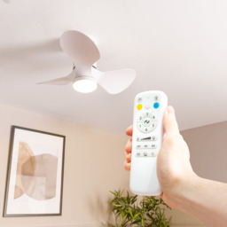 ValueLights Matt White Integrated LED Ceiling Fan with Remote 24 inch - Size: 30 x 60 x 60cm - Wilko - thumbnail 6