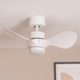 ValueLights Matt White Integrated LED Ceiling Fan with Remote 24 inch - Size: 30 x 60 x 60cm - Wilko - thumbnail 4