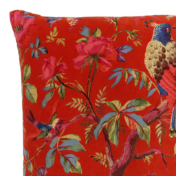 Paoletti Paradise Orange Velvet Cushion - Size: 50 x 50 cm - Wilko - thumbnail 3
