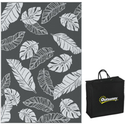 Outsunny Grey and White Reversible Outdoor Rug with Carry Bag 182 x 274cm - Size: 274 x 182 x 0.3cm - Wilko - thumbnail 1
