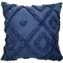 Velosso Diamond Tuft Navy Filled Cushion 43 x 43cm 2 Pack - Blue - Wilko - thumbnail 1