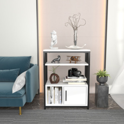Decorotika Letos Single Door 3 Shelf White and Black Bookshelf - Size: 80 x 60 x 29.6cm - Multi - Wilko - thumbnail 7
