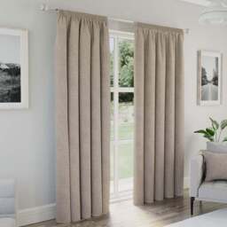 Enhanced Living Dallas Natural Thermal Blackout Pencil Pleat Curtains 229 x 229cm - Cream - Wilko