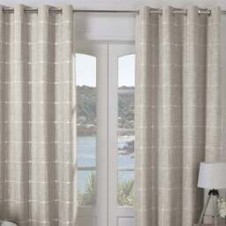 Divante Natural Salcombe Linen Check Curtains 183 x 168cm - Size: W 183 x D 168cm - Wilko - thumbnail 7