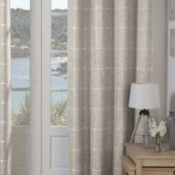 Divante Natural Salcombe Linen Check Curtains 183 x 168cm - Size: W 183 x D 168cm - Wilko - thumbnail 6