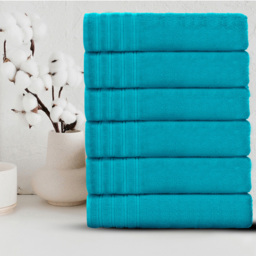 Velosso Hampi Cotton Teal Hand Towel Set of 2 - Blue - Wilko - thumbnail 3