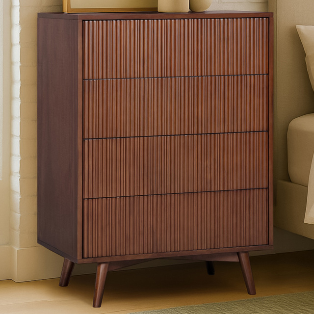 Teamson Home Tremolo 4 Drawer Walnut Dresser - Wilko - image 1