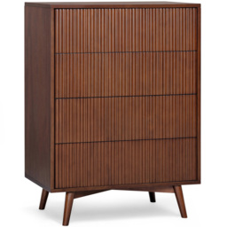 Teamson Home Tremolo 4 Drawer Walnut Dresser - Wilko - thumbnail 3