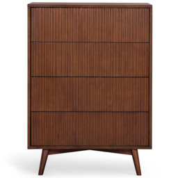 Teamson Home Tremolo 4 Drawer Walnut Dresser - Wilko - thumbnail 4