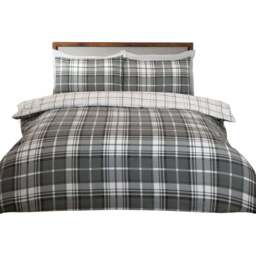 Balmoral Check Duvet Set Grey Superking - Divante Finest - Wilko - thumbnail 3