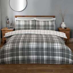 Balmoral Check Duvet Set Grey Superking - Divante Finest - Wilko - thumbnail 1