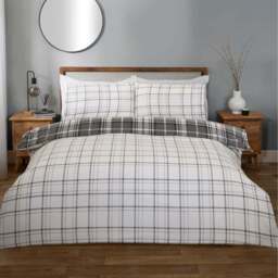 Balmoral Check Duvet Set Grey Superking - Divante Finest - Wilko - thumbnail 7