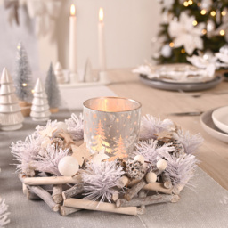 The Seasonal Gift Co. White Frosted Twig Wreath 30cm - Size: 30 x 30 x 9cm - Wilko - thumbnail 3