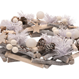 The Seasonal Gift Co. White Frosted Twig Wreath 30cm - Size: 30 x 30 x 9cm - Wilko - thumbnail 4