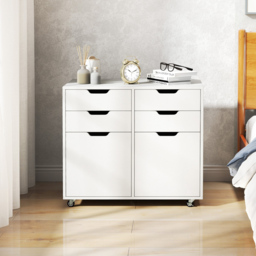 Costway 4 Drawer White Chest of Drawers with Universal Wheels - Wilko - thumbnail 5