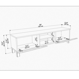 Decorotika Lukas 2 Door 2 Oak and White TV Unit - Size: 40.3 x 150 x 35cm - Multi - Wilko - thumbnail 7