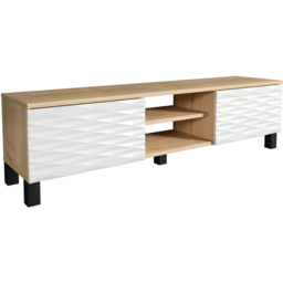 Decorotika Lukas 2 Door 2 Oak and White TV Unit - Size: 40.3 x 150 x 35cm - Multi - Wilko - thumbnail 6
