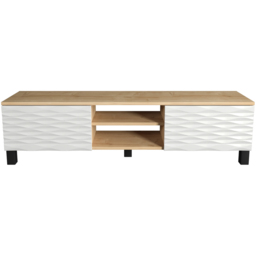 Decorotika Lukas 2 Door 2 Oak and White TV Unit - Size: 40.3 x 150 x 35cm - Multi - Wilko - thumbnail 3