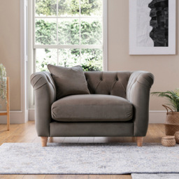 Elsie Chesterfield 6 Seater Mushroom Plush Velvet Sofa Suite - Brown - Wilko - thumbnail 7
