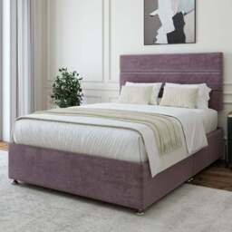 Bedmaster King Size Mauve Naples Velvet Divan Base - Brown - Wilko