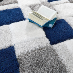 Origins 3D Geo Shaggy Navy Carved Rug 160 x 230cm - Size: 160 x 230 x 4cm - Blue - Wilko - thumbnail 4