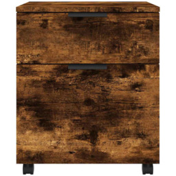vidaXL Single Door Single Drawer Smoked Oak File Cabinet with Swivel Wheels - Size: 225 x 42.5 x 45cm - Brown - Wilko - thumbnail 4