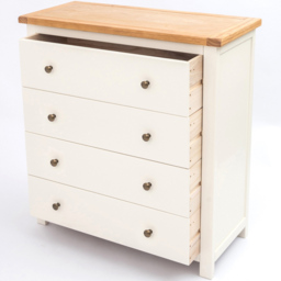 Maggiori 4 Drawer Off White Chest of Drawers with Brass Knobs - Wilko - thumbnail 6